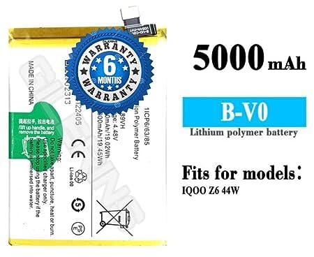 Image of Original B-V0 Battery for IQOO Z6 44W Battery with 6 Month Warranty****(P00255)