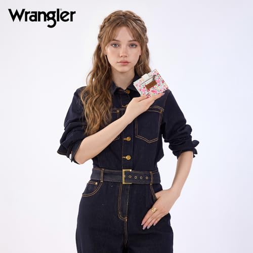Image of Montana West X Wrangler Womens Small Wallet Bifold Slim Card Wallet RFID Minimalist Cash Organizers with Zipper Coin Pocket