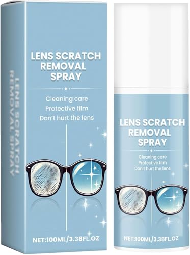Spray Limpiador de Arañazos Gafas,Líquido de Reparación de Gafas Cristales,Spray de Eliminación de Arañazos para Eliminar Arañazos en Lentes,Reparador Arañazos Gafas,100ml