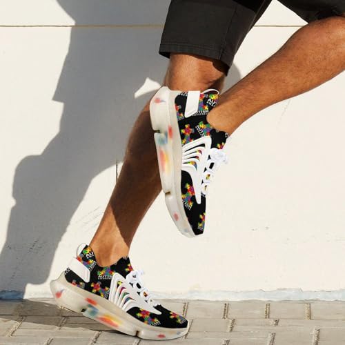 Autism Awareness Puzzle Piece Casual Mens Running Shoes Athletic Sneakers Sport Shoes for Running Walk Gym Hiking 9women/7men（EUR40）4