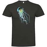 Algodón peinado Camiseta Buceo Jellyfish Manga Corta Hombre Plomo 3XL