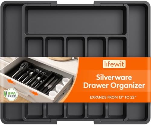 Lifewit Large Silverware Drawer Organizer...