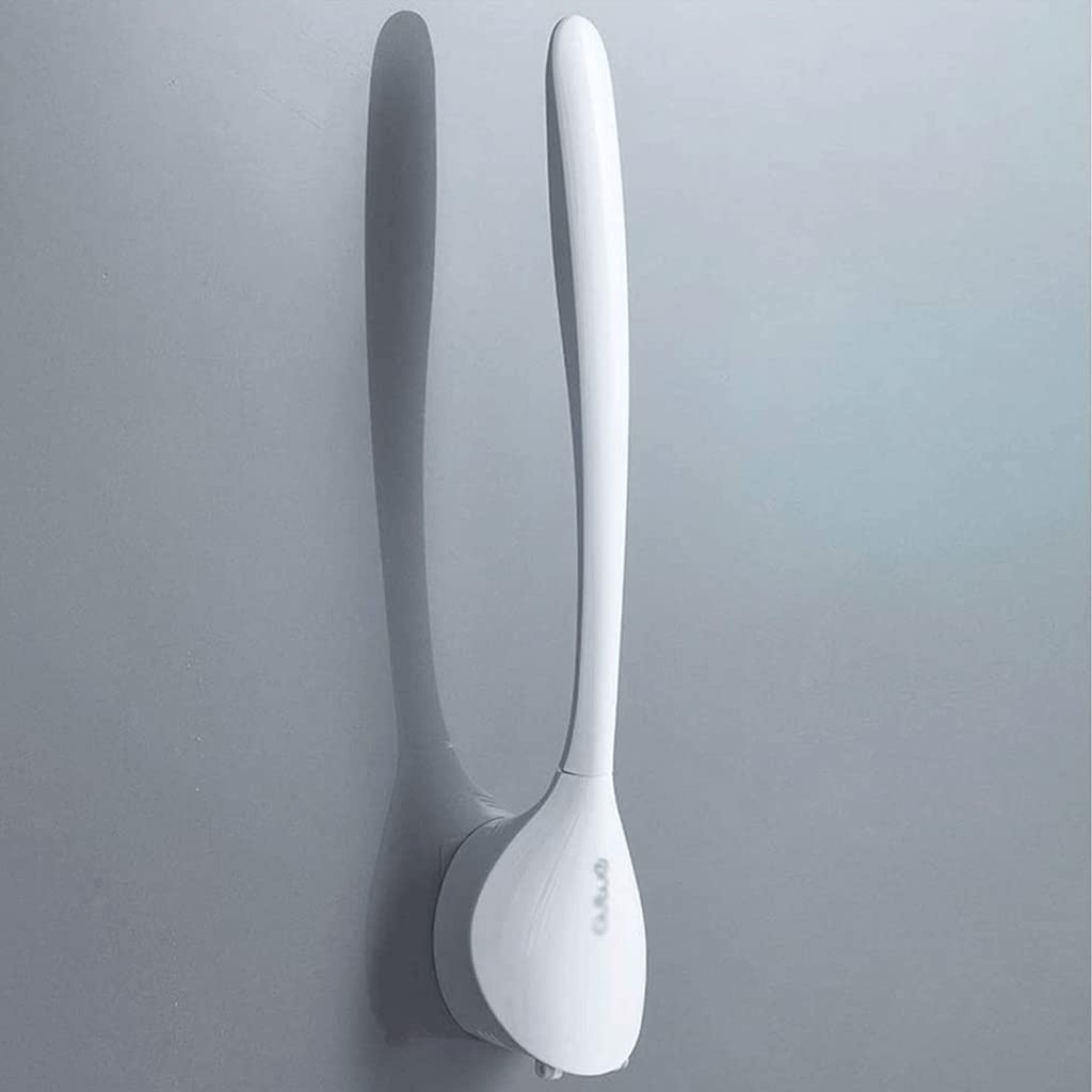 Scopino per WC Scopino per WC in Silicone, Scopino per WC a Pulizia Profonda con Manico Lungo in plastica Antiscivolo, Spazzola per WC con Installazione Senza Chiodi Elegante
