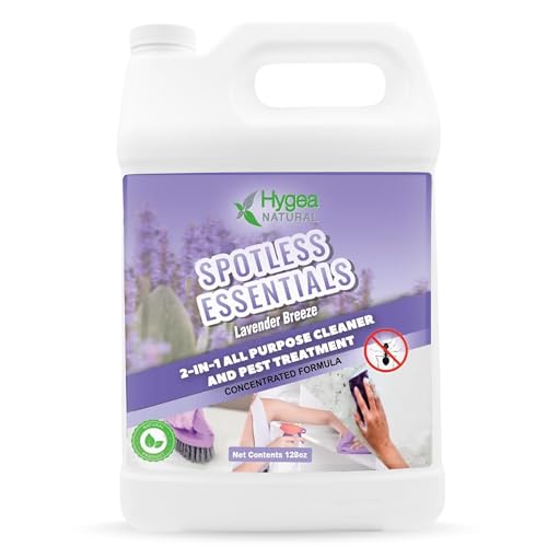 Hygea Natural Spotless Essentials Bed Bug Cleaner - Bed bug Killer & Multi surface cleaner (Lavender Breeze scent)- Concentrated gallon - Kills Dust Mites, Ants, Lice - Child & Pet Friendly