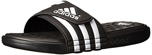adidas Unisex Adissage Cloudfoam Slides Sandal, Black/White/Black, 12 US Men