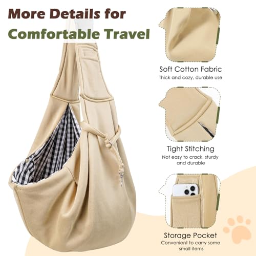 Pawaboo Hundetragetasche Welpen, Transporttasche für Klein Hund Katze, Khaki