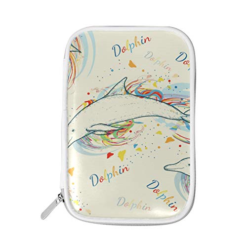 Preisvergleich Produktbild Federmäppchen, große Kapazität Bleistiftbeutel Beutelhalter Schreibwaren Schreibtisch Organizer für Jungen Mädchen Schüler Erwachsene und Büromaterial Tier Delphin Wassermalerei