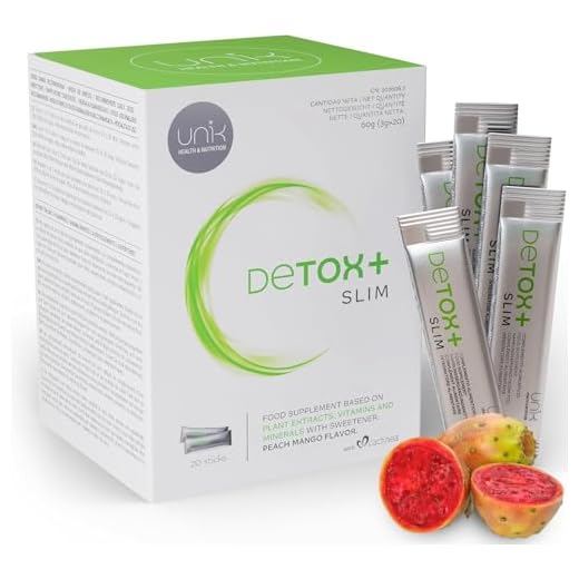 Unik Detox Slim | Entgiftet und reinigt den Körper, Flüssigkeitsretention und Gewichtskontrolle | Kakteen + Mariendistel + Ingwer + Vitamine und Mineralstoffe | 20 Sticks | Unik Health & Nutrition