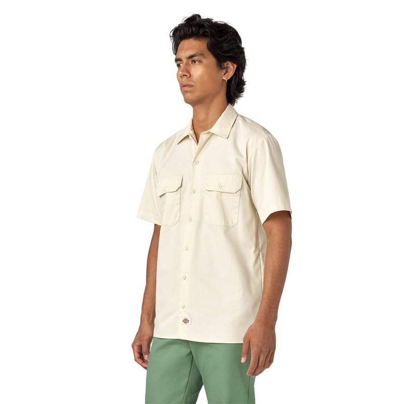 Image of Dickies Men's Short Sleeve Work Shirt - Durable Twill Button Down Shirts for Men, Lightweight Uniform for Daily Wear