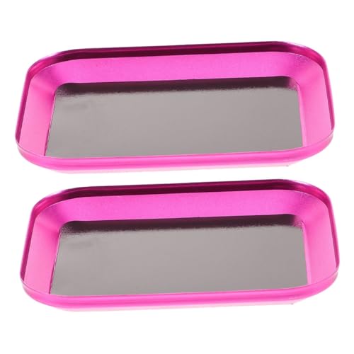 OUNONA 2pcs Magnetic Aluminum Alloy Screw Tray Lightweight Durable Organizer for Model Aircraft Screws for Hobbyists and Professionals Efficient Tool Magnet Tray