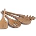 Produktbild BASIL | Holz Küchenhelfer Set im praktischen 4er Set | Natürliche Bambus Küchenutensilien | Holz Kochgeschirr inklusive Kochlöffel, Pfannenwender, Suppenkelle, Salatbesteck | Küchenbesteck