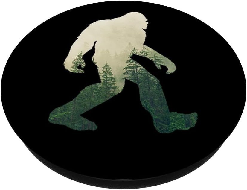 Bigfoot Sasquatch Yeti Nature Double Exposure Figure PopSockets Adhesive PopGrip - Image 2