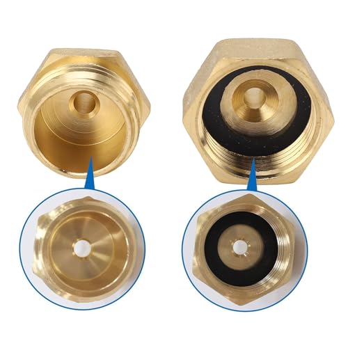 Image of Air Hose Fittings, Air Compressor Hose Fittings, Winterize Sprinkler Blow Out Adapter Air Compressor 1 /4in Quick Connect Plug To Garden Hose Pipe 3 /4in Threaded Adapter With Gasket