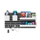 Black Pegboard Combination Kit, Peg Boards and 11 Acessories Modular Hanging for Wall, Office, Craft Room, Gaming, Ornaments Display, Nursery Storage, Peg Board (2Pcs Pegboard Organizer - Black)