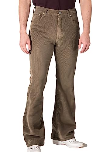 Men's Corduroy Bell Bottom Flares Pants 60s 70s Outfits Vintage Bootcut Autumn Trousers4