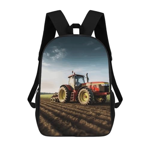 Cute Backpack,Tractor Farm Print Backpacks,17 Inch Backpack for Men,Suitable for Extra Heavy And Heavy Duty Backpacks