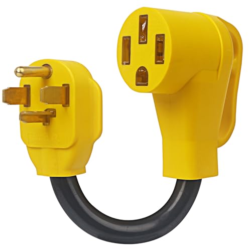 NEMA 14-30P to 14-50R EV Charger Adapter Cord 30 AMP Dryer to 50 AMP EV/RV Conversion Adapter for Leave 2 Charging Compatible with Tesla and RV Use
