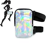 Generic Holographic Thigh Bag Waist Pack with Adjustable Straps, Colourful Leg Bag for Women Thigh Bag for Outdoor Hiking Travel Sport Use (silver)