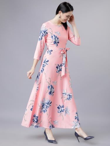 Image of Tokyo Talkies Women's Three-Quarter Sleeves Boat Neck Printed Dresses | Stylish Dresses | Casual Dresses