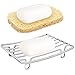 GUUKAR Bar Soap Dish Holder for Shower Bathroom Stainless Steel Rust Proof Self Draining with Beige Soap Saver Pad