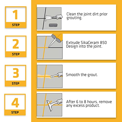 Image of SIKA - SikaCeram 850 Design, SP grey, Epoxy floor and wall tile coloured grout for joint 2-15mm inside, 400ml