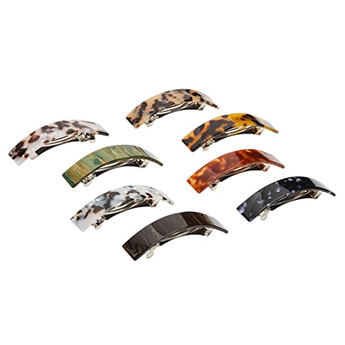 French Hair Barrette Clips for Women, Assorted Designs (8 Pack)
