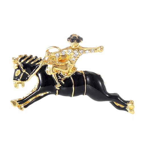 Image of Horse Brooch Pin for Women Men Fashion Vintage Kentucky Derby Race Horse Brooch Charming Rhinestone Horse Animal Lapel Pins