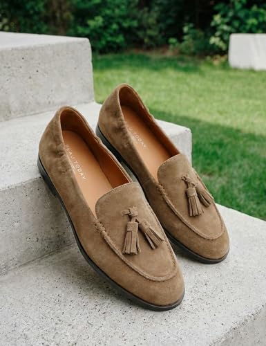 Image of BEAU TODAY Suede Tassel Loafers for Women, Slip On Flats Shoes Women Comfortable, Lightweight Ladies Loafers Shoes Dress Casual Business Driving Moccasins for Work