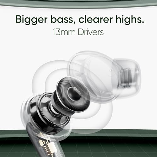 Image of Mivi DuoPods Aura 35 dB Quad-mic ANC Wireless TWS Earbuds, 60H Playback, 13mm Bass Drivers, Gaming Mode 50ms, Bluetooth v5.3, IPX4 Sweat Proof, Made in India