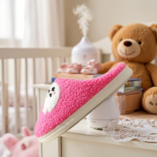 Halloween Slippers For Womens Mens Home Elastic Comfy Retro Memory Foam Fuzzy Soft Bedroom Plush Warm Anti-Skid Sole Winter Wool Lined Indoor Outdoor House Shoes3