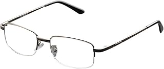 De Ding Metal Half Rim Bifocal Reading Glasses (silver, 1.5 x)