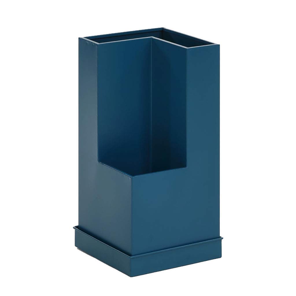 Gardeneea Umbrella Stand, Umbrella Stand Indoor Outdoor Umbrella Holder Canes Walking Sticks Umbrella Organizer with Drip Tray Rustproof Metal Home Office Décor (Blue)