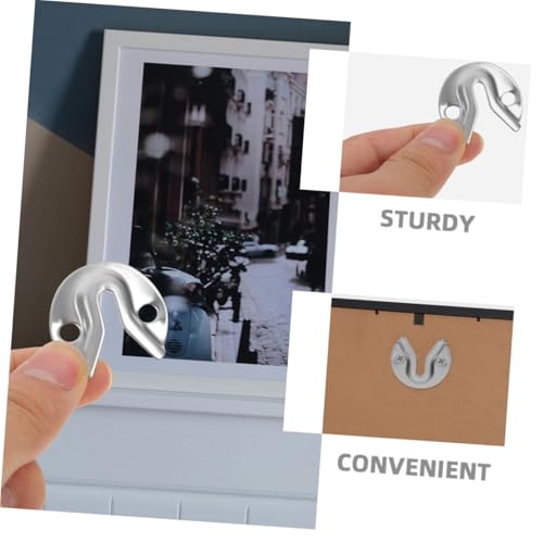 Image of Veemoon 8pcs Heavy Duty Keyhole Bracket Picture Hangers for Wall Mounting Mirrors Artwork and Photo Frames Iron Connecting Hardware for Secure Hanging