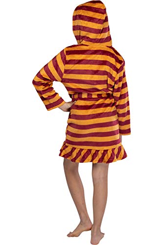 Harry Potter Girls' Striped Ruffle Plush Fleece Robe - All 4 Houses Gryffindor, Hufflepuff, Slytherin, Ravenclaw3