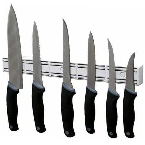 Porte-couteaux magnétique blanc support mural outils aimanté 360mm