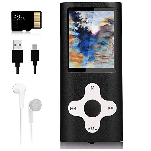 Mp3 Player,Music Player with a 32 GB Memory Card Portable Digital Music Player Video Voice Record FM Radio E-Book Reader Photo Viewer 1.8 LCD