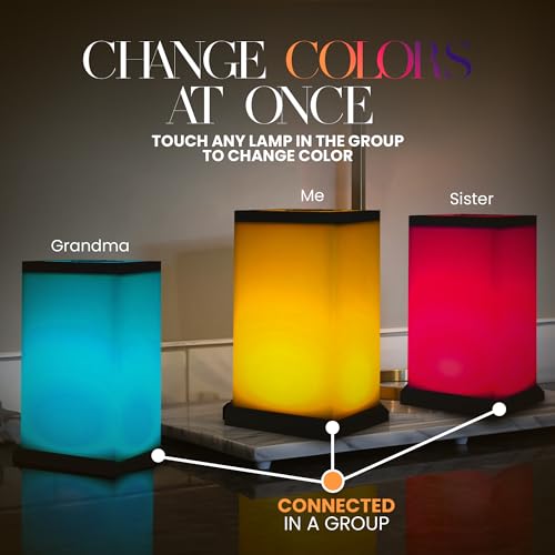 Friendship Lamp® by Filimin Set of 2 Long Distance Touch Lamps – WiFi Connected, Long Distance Gifts, Touch Activated Table Lamp, Long Distance Friendship Gifts, LED Light - Modern