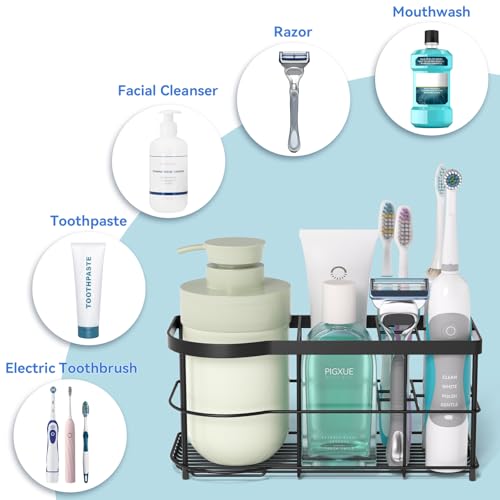 GlaRid Toothbrush Holder, Large 304 Stainless Steel Electric Toothbrush Holder for Bathroom,7 Slots Tooth Brush Holders for Bathroom Counter and Wall Organizers, Black - Cosy Home Interiors GlaRid Toothbrush Holder, Large 304 Stainless Steel Electric Toothbrush Holder for Bathroom,7 Slots Tooth Brush Holders for Bathroom Counter and Wall Organizers, Black - Image 6