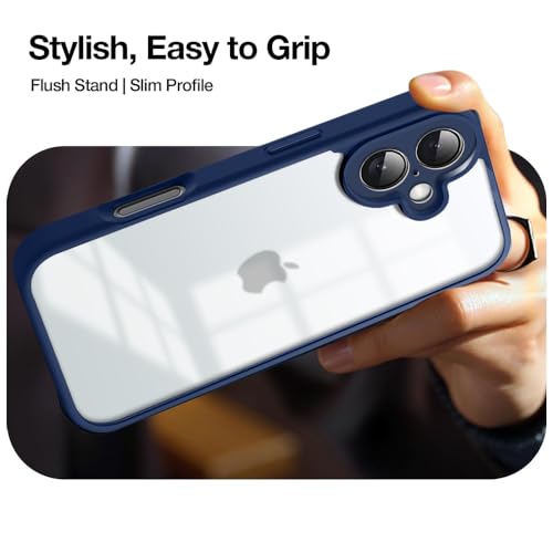 Image of KARWANBack Cover |Shockproof Bumper Case | Full Camera Protection | Raised Edges | Super Soft Side TPU | Bumper Case for iPhone 16 - Blue