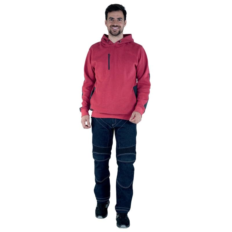 Lafont - Sweat-shirt à capuche mixte POWER L Rouge / Gris Foncé