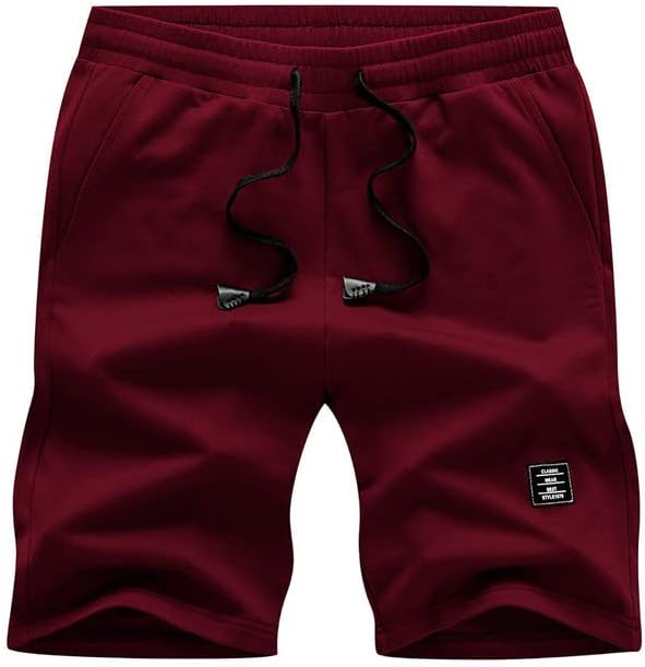 JMIERR Mens Cotton Sweat Shorts with 3 Pockets Workout Lounge Jogger Athletic Shorts 7 inch Inseam Running Shorts