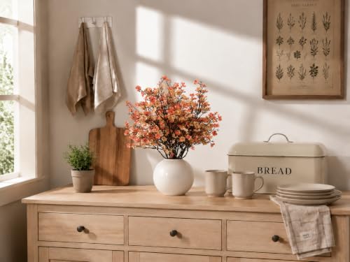 Image of Mandy's 6 Bundles Artificial Beige Brown Baby's Breath Flowers