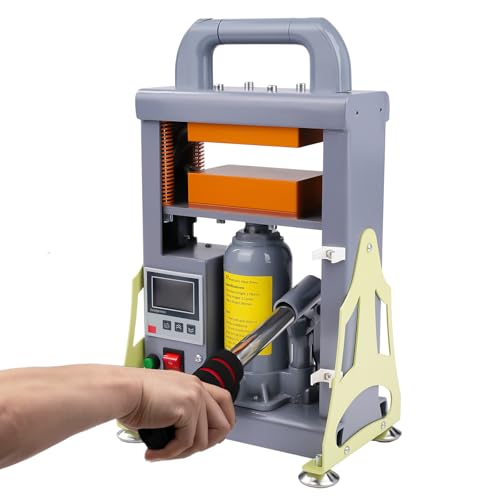 Victool Rosin Presse 5T, 600W hydraulische Heißpresse, Doppelseitige Heizung Extraktionsmaschine für Kolophonium Trockenblumen Blumen Blütenpflanzenextrakte, Präziser Controller