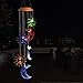 CXFF LED Solar Sun and Moon Wind Chimes Outdoor - Waterproof LED Changing Light Color Wind Chime, Six Suns and Moons Wind Chimes for Home, Party, Night Garden Decoration