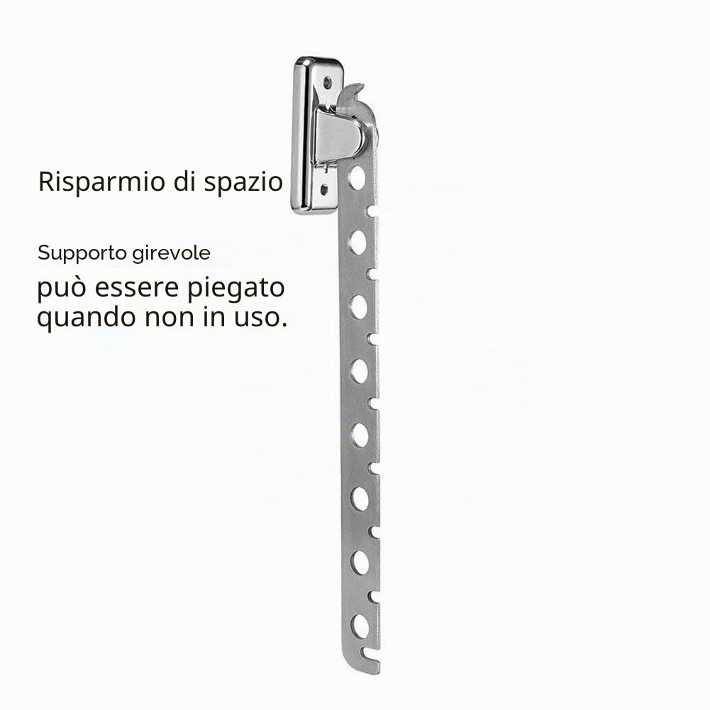 Presa d'Aria in Acciaio Inox, Ganci Appendiabiti per Balcone, Appendiabiti da Esterno Pieghevole Appendiabiti da Parete con Foratura