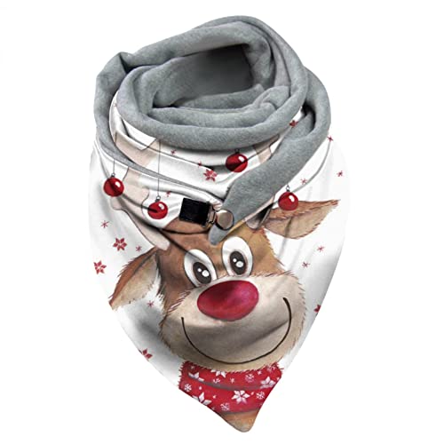 CHENGY Damen Schal Dreiecksschal Elegant Weihnachten Drucken Dreieckstuch Weich Warme Herbstschal Winterschal Karo Tartan Streifen Herbstschal Halstücher Cape Scarf Lätzchen Dreieckstuch Cover