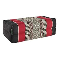 Cuscino Yoga E Meditazione In Kapok Naturale - Alta Densità, 35x18x13 Cm, Blu-Arancio - Foto 5