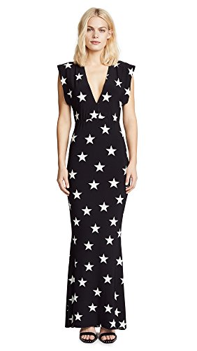 Norma Kamali Women's V Neck Rectangle Gown Dress, Star, S