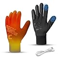 ROCKBROS Winter Heated Gloves for Men Women, Windproof Thermal Gloves, Heated Hunting Gloves with Touchscreen for Winter Sports Cycling Skiing Hiking Skating Motorcycle