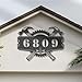 Custom Mechanic Garage House Number Metal Address Sign, Personalized Toolbox Design for Handyman, Hanging Front Door Plaque, Outdoor Garage Entryway Marker, Garden Gate Sign, Workshop Wall Decor
